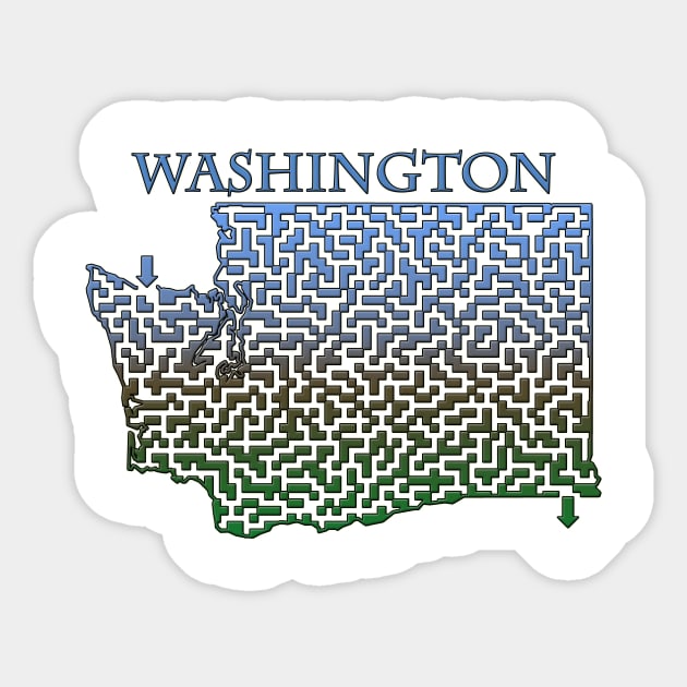 Washington State Outline Maze & Labyrinth Sticker by gorff